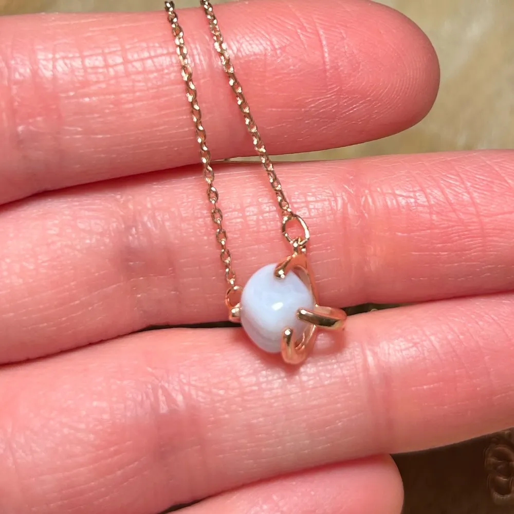 LC Lauren Conrad Semi Precious White Stone Rose Gold Tone Necklace - Image 11