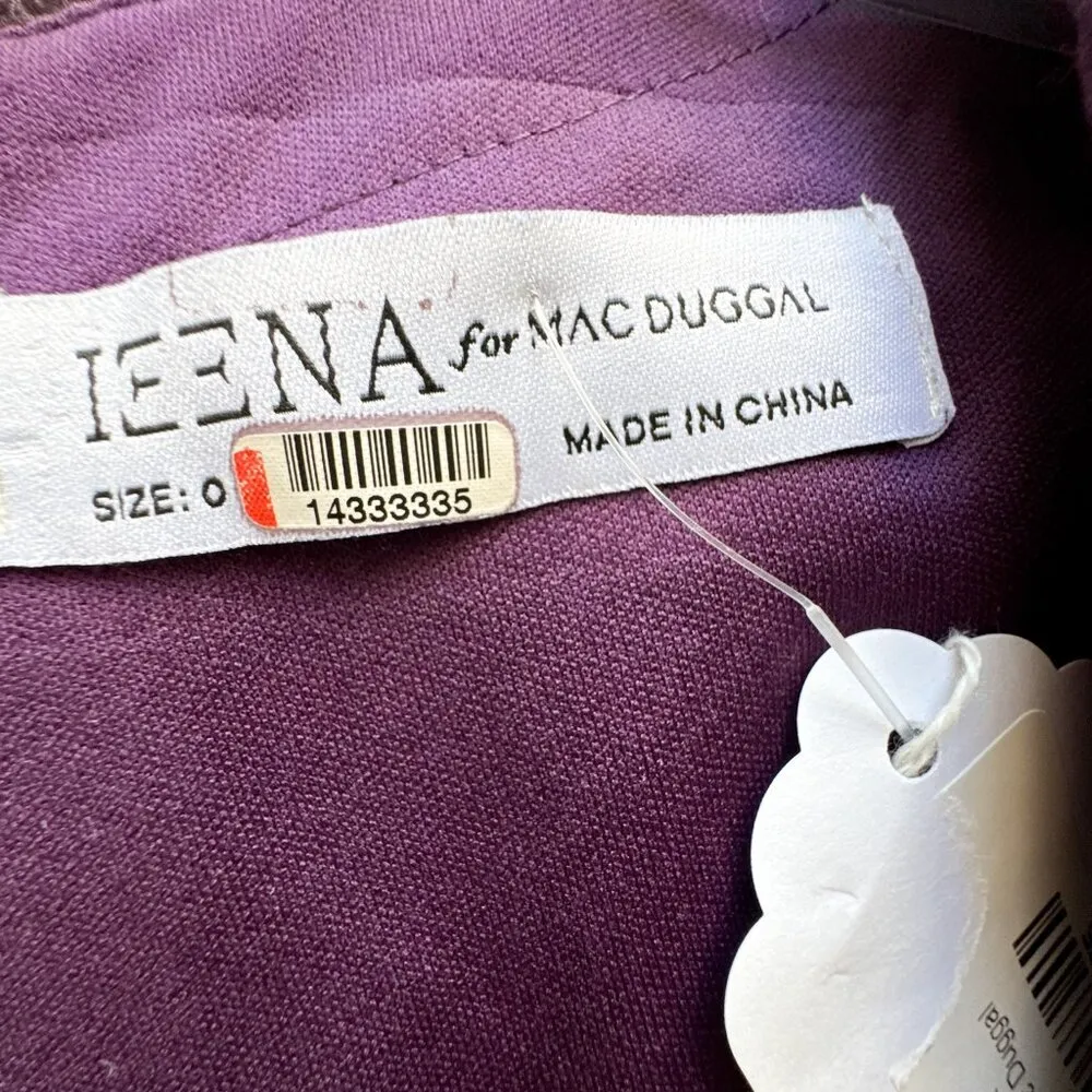 Ieena for Mac Duggal Purple Floral Long Sleeve Tiered Gown Size 0 - Image 5