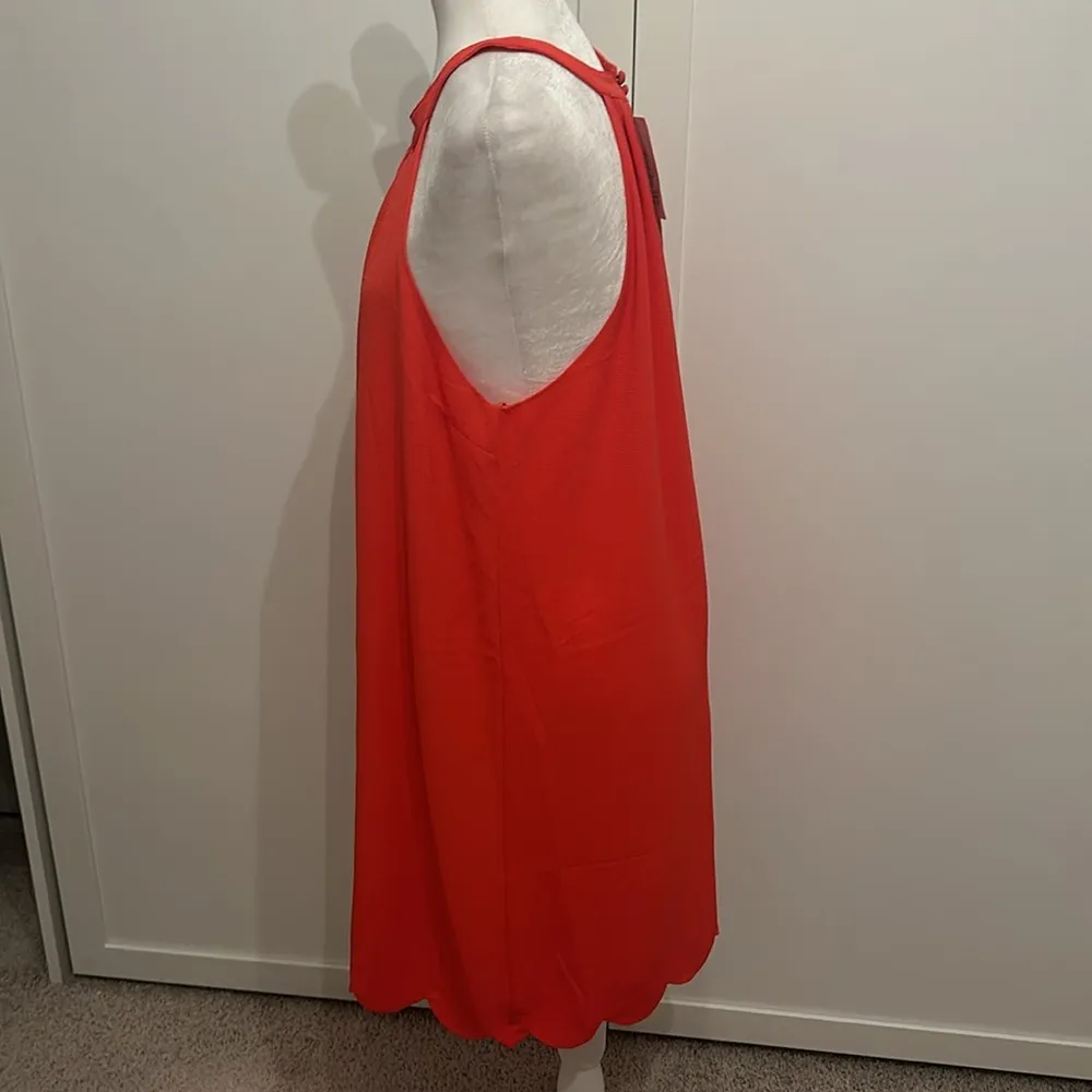 NWT Papermoon Orange Halter Neck Scalloped Hem Dress Sz M - Image 3