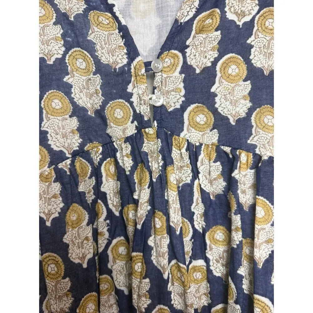 NWT Clara the Label Navy Block Print Floral Mini Dress Sz. S Blue - Image 4