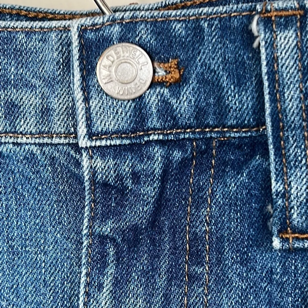 Madewell BLUE DENIM FRINGED MINI SKIRT SIZE 27 - Image 5