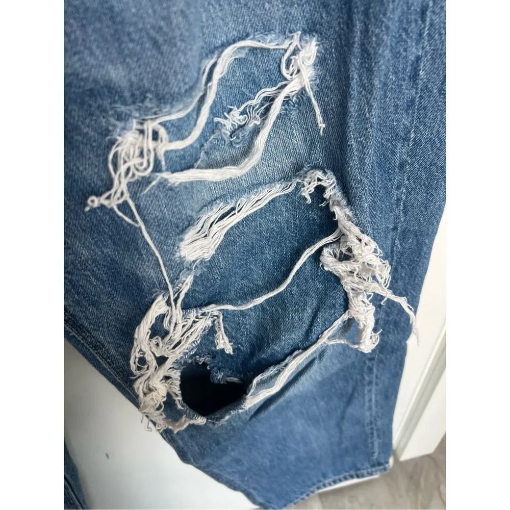 American Eagle Mom Straight Jeans Distressed Woman’s Size 14 Regular - Image 5