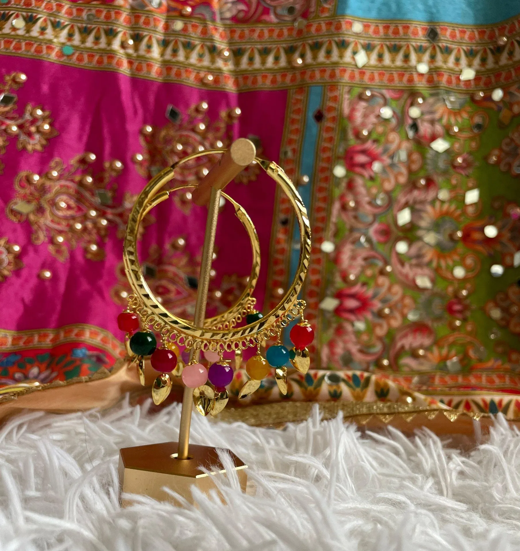 Golden Hoop Earrings Gold - Image 9