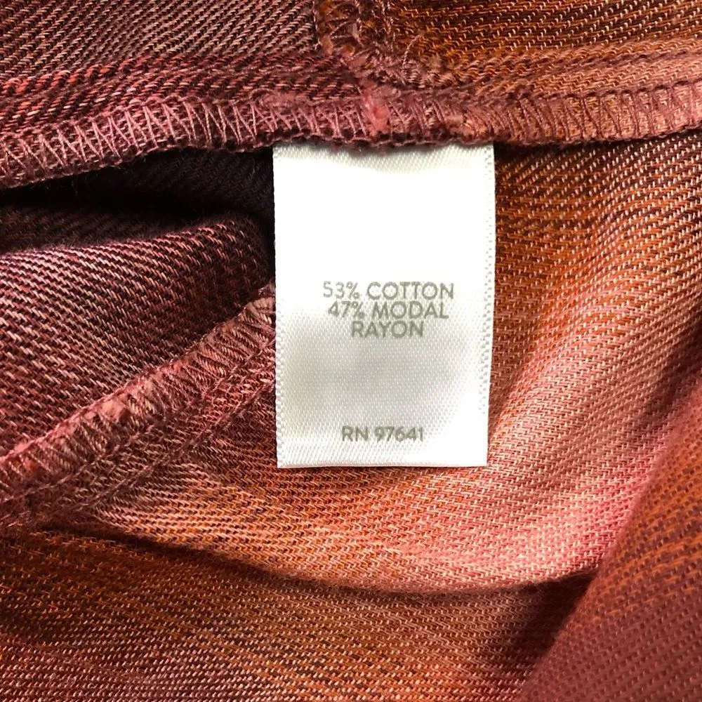 J.Jill Purple Pink Ombre Plaid Flannel Tunic Tiered Button Front Shirt - Image 8