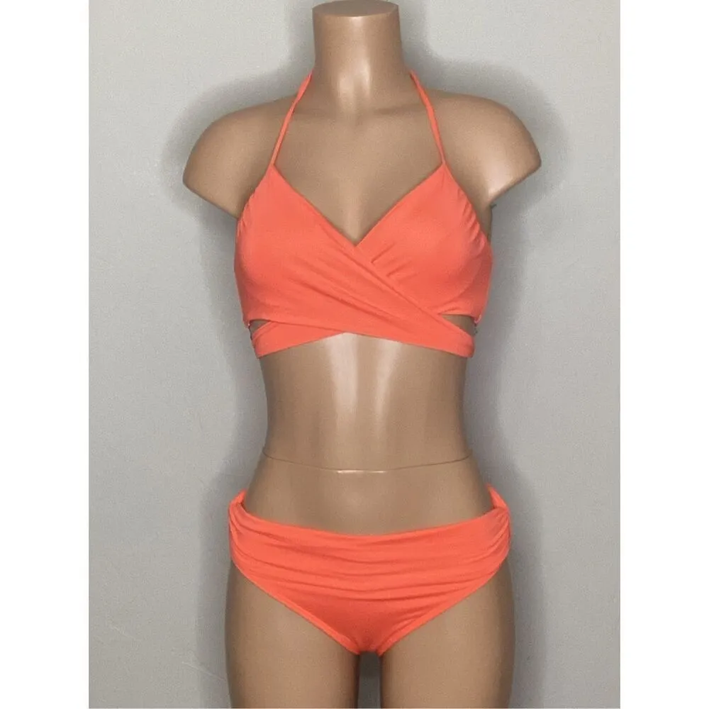New. Carmen Marc Volvo orange bikini. XS-top/S-bottom Retails $168 - Image 7