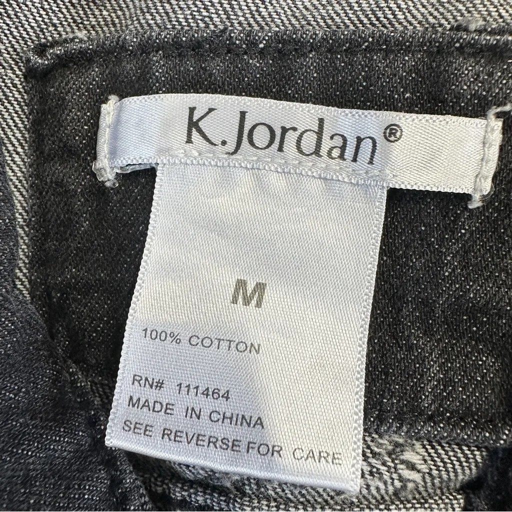 K. Jordan Women’s Cotton Long Destructed Jean Jacket Dress in Black Wash M Size M - Image 11