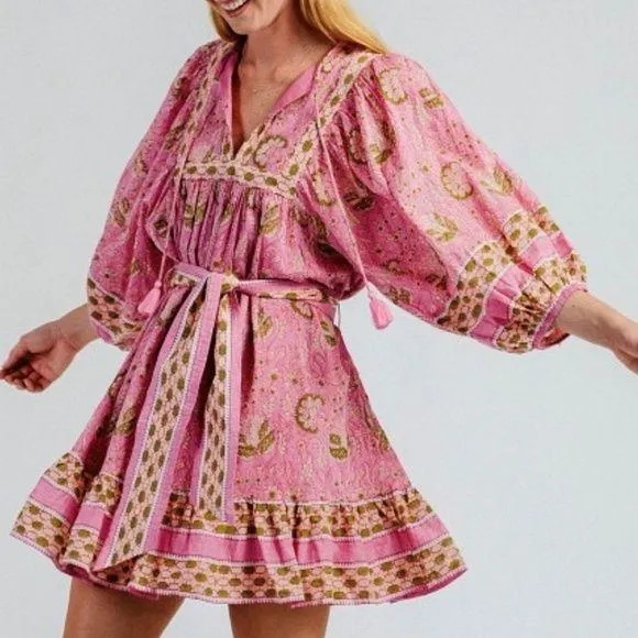 Cleobella Magdalena mini wildflower balloon sleeve dress - Image 1