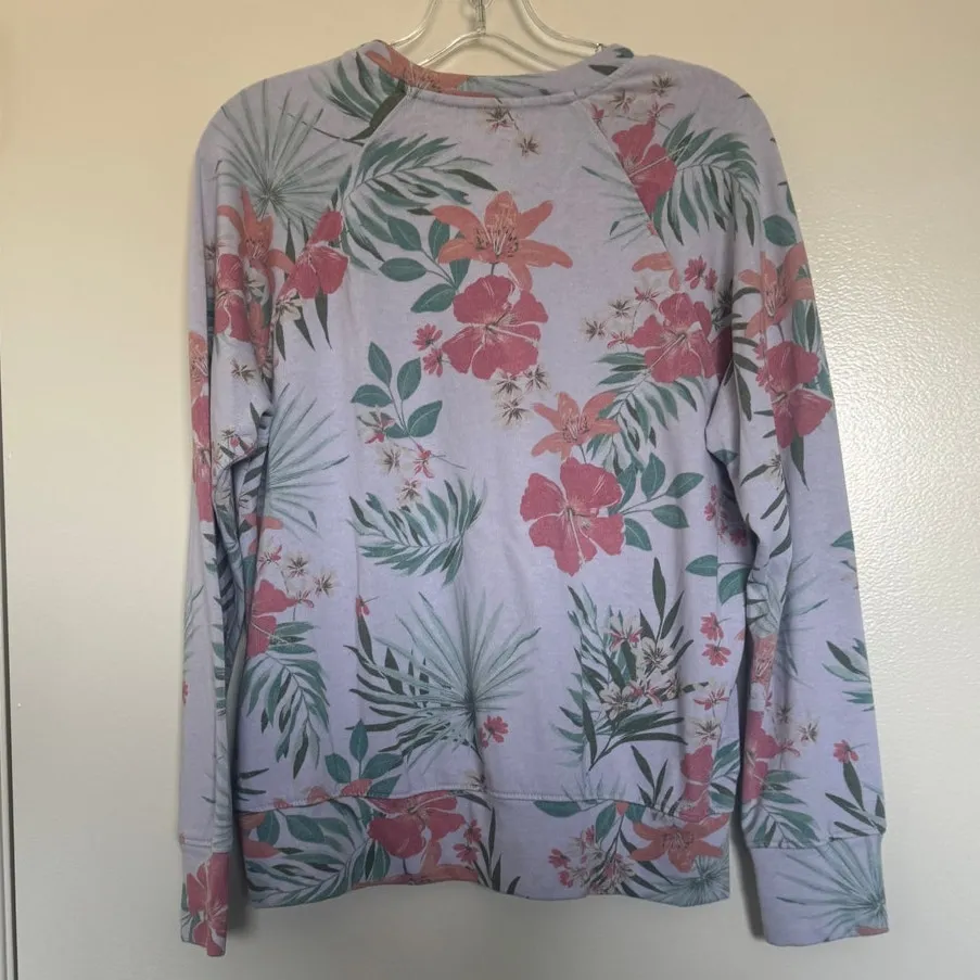 Sundry Tropical Raglan Pullover Sweatshirt in Lilac Multi Size 1 (Small) - Image 4
