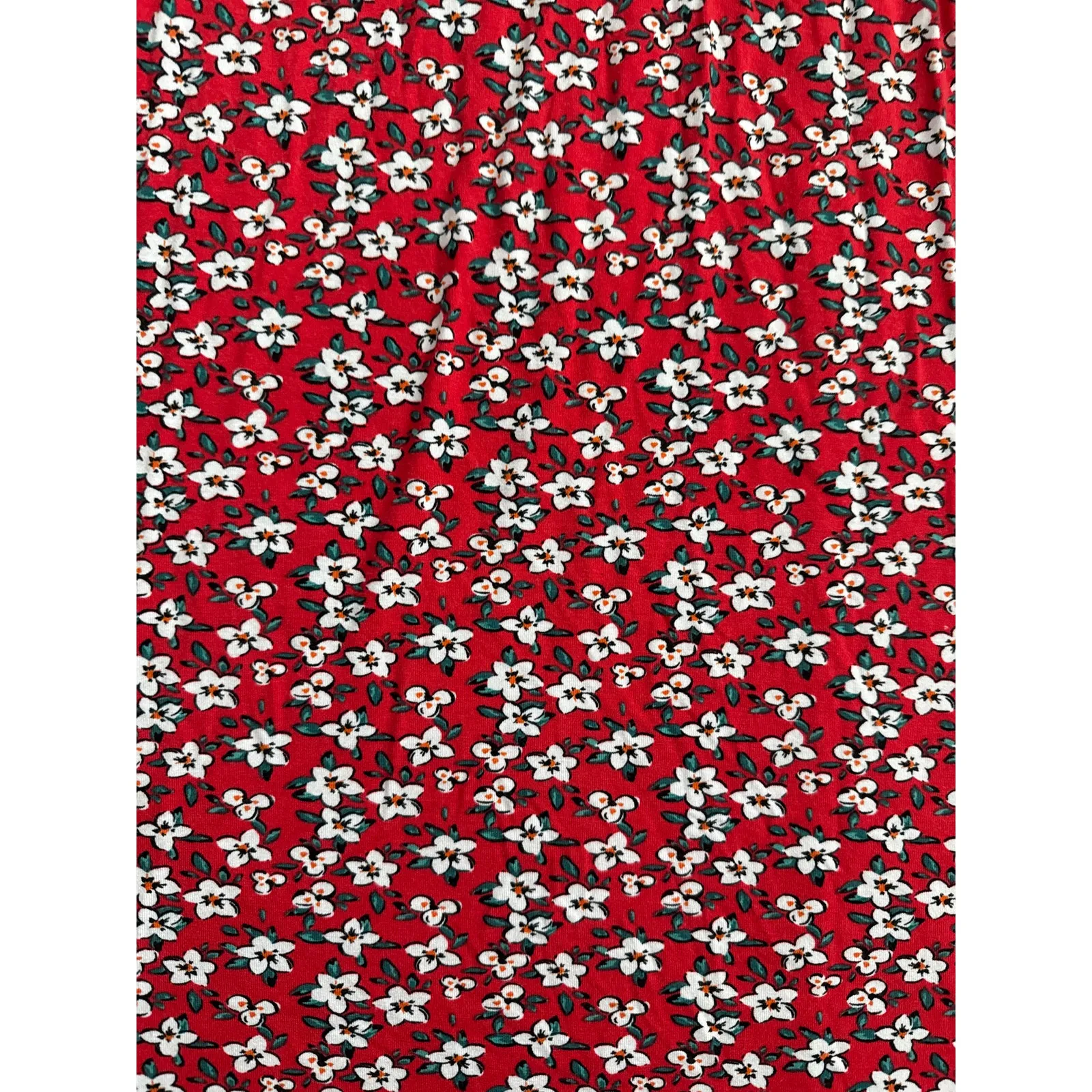 Loveappella Plus Torri Knit Maxi Dress Flutter Sleeve FloralRed & White Size 3X - Image 6