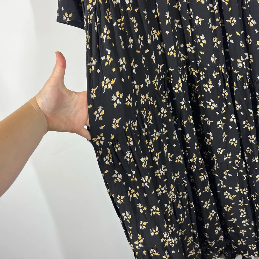Zara Black Floral Dress Size US Medium - Image 7