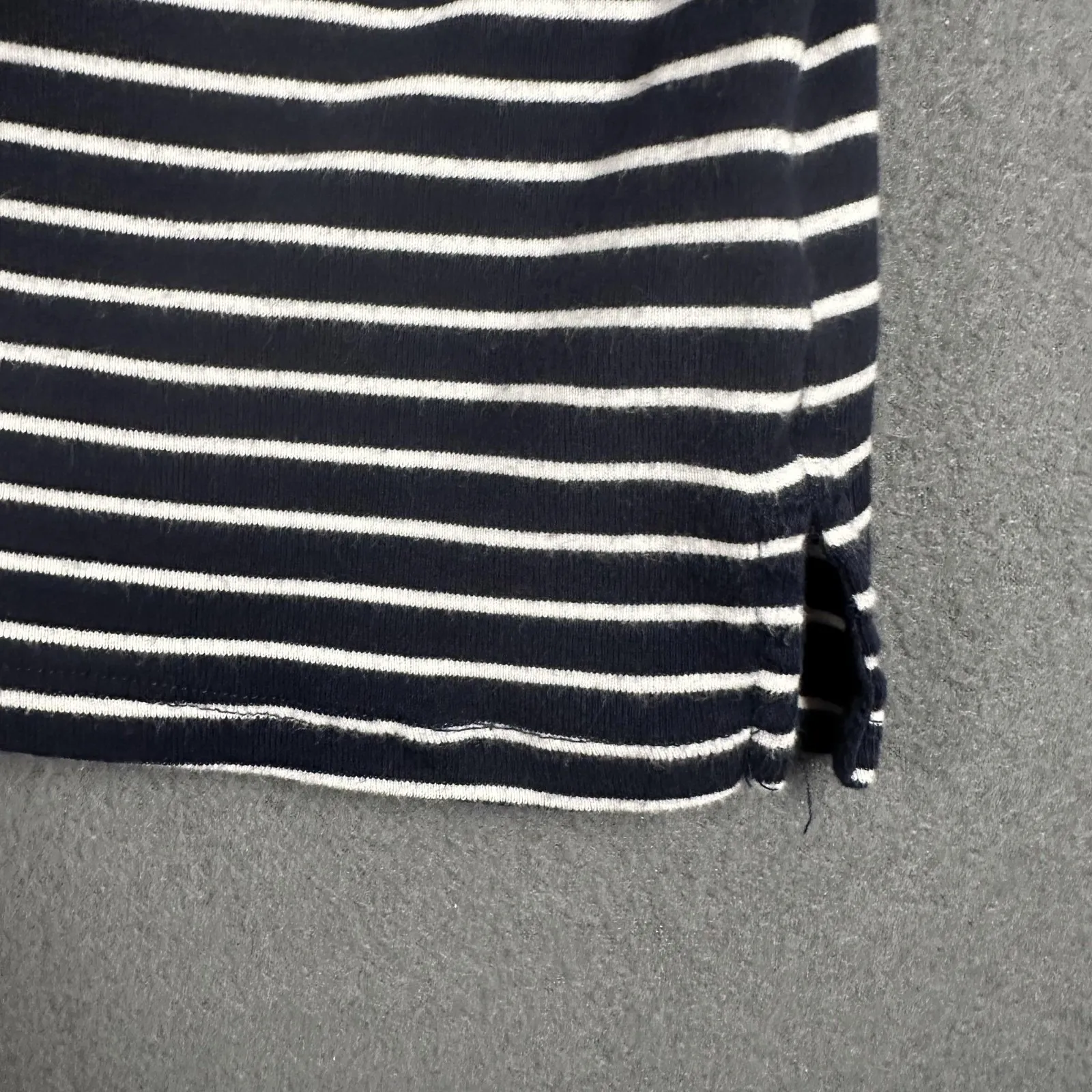 Lauren Ralph Lauren Shirt Womens 1X Navy White Striped Nautical RL Logo Cotton - Image 6