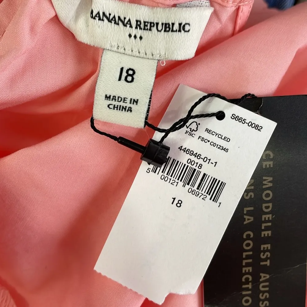 Banana Republic Pink Pleat Front Cotton MIDI Dress - Image 6
