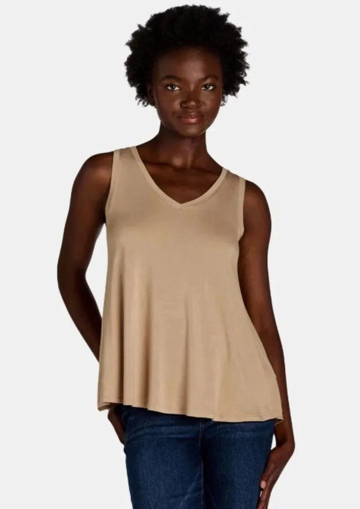 TIME and TRU Womens Tank Top Size Small 4-6 Relaxed Fit Sleeveless Taupe New - Image 3