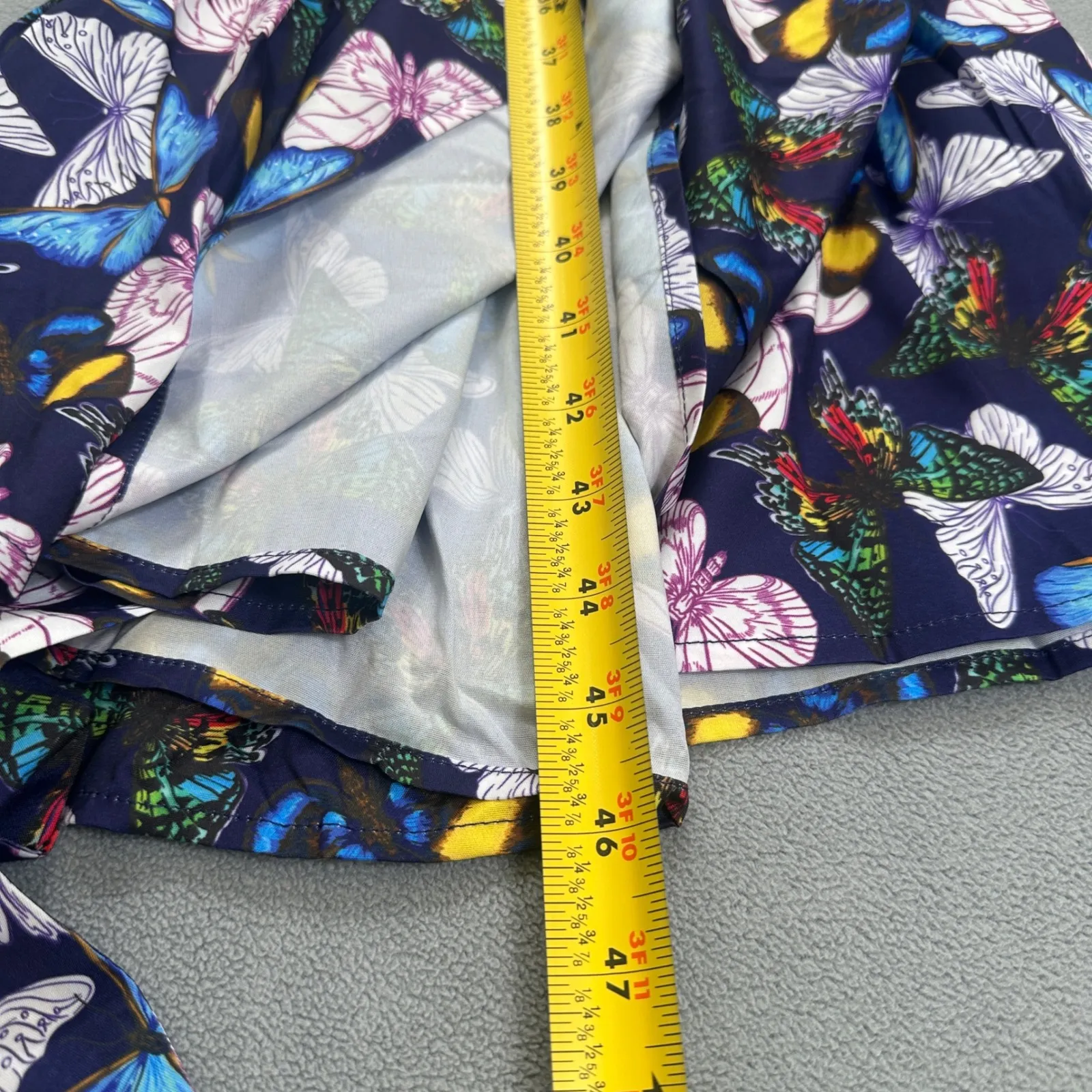 NWT S.DEER Concept Tiered Dress Womens XXL Butterfly Print Long Sleeves Skirt Blue - Image 4