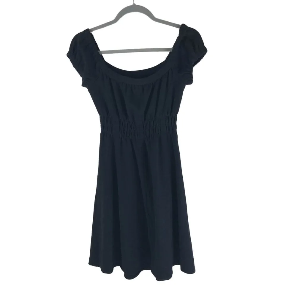 Zara Mini Dress A Line Cap Sleeve Scoop Neck Black XS - Image 2