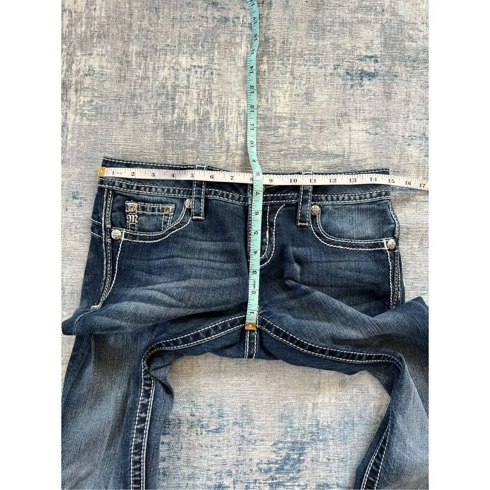 Miss Me Signature Skinny Rhinestone Sequin Jeans Size 26 x 30 - Image 7