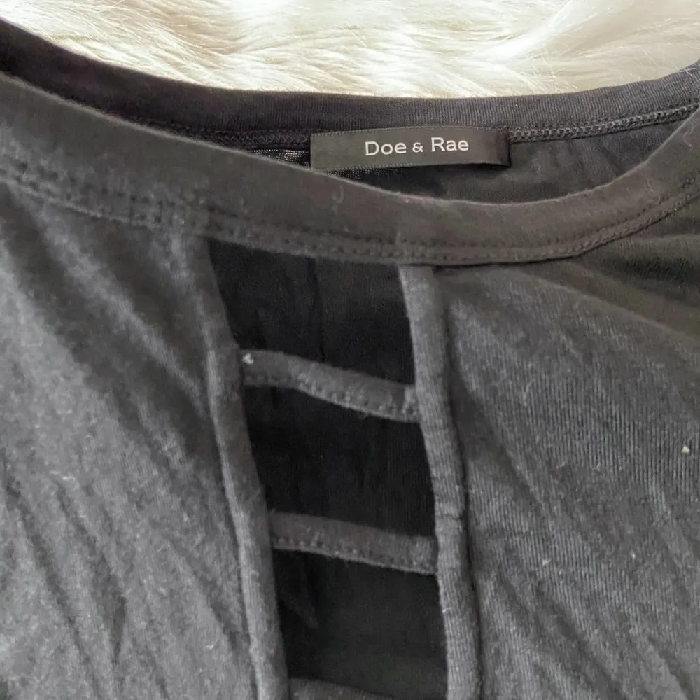 Doe & Rae Black Cut Out Cage Front Soft Top Sz S - Image 6