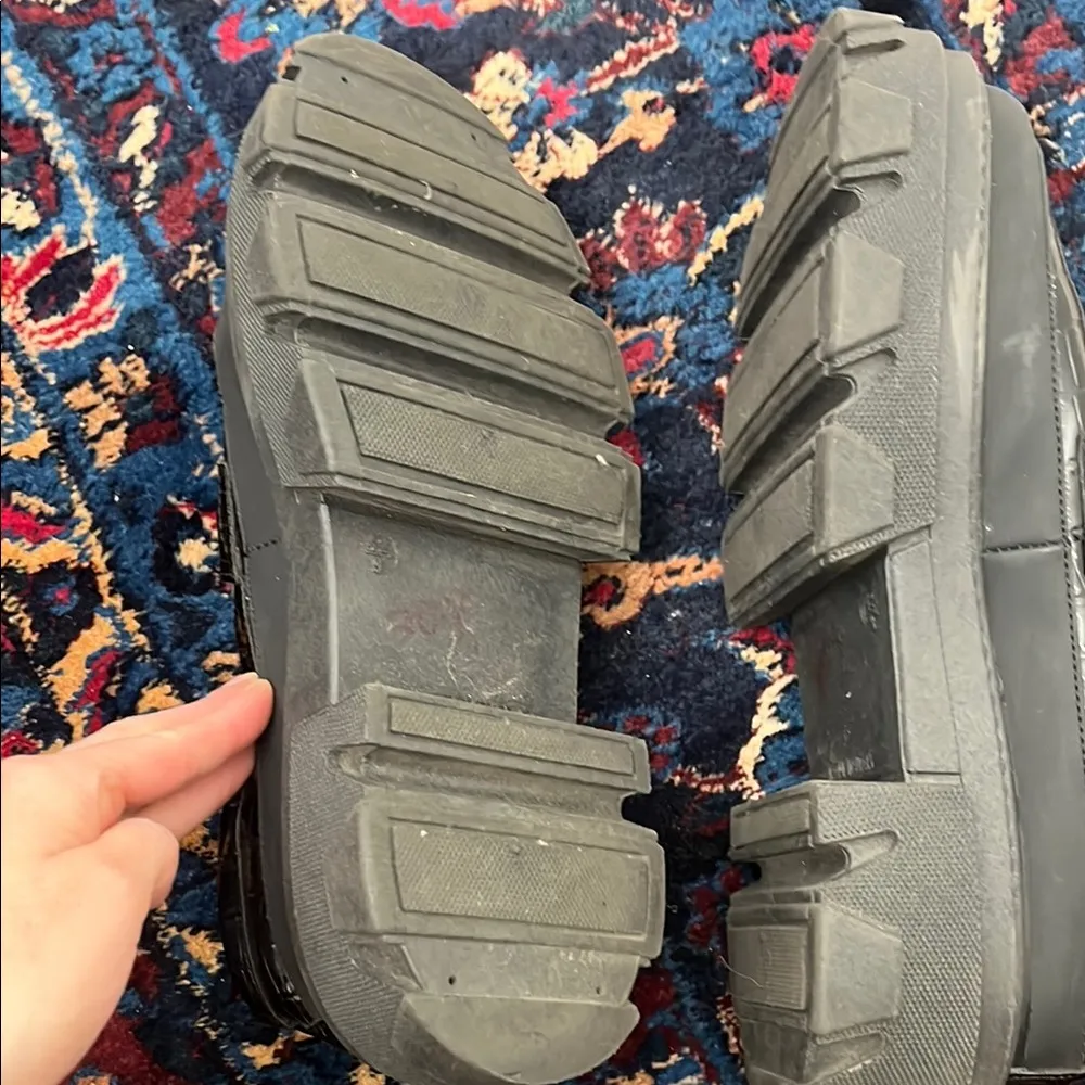 Topshop Black Platform Chunky Loafers - Image 6