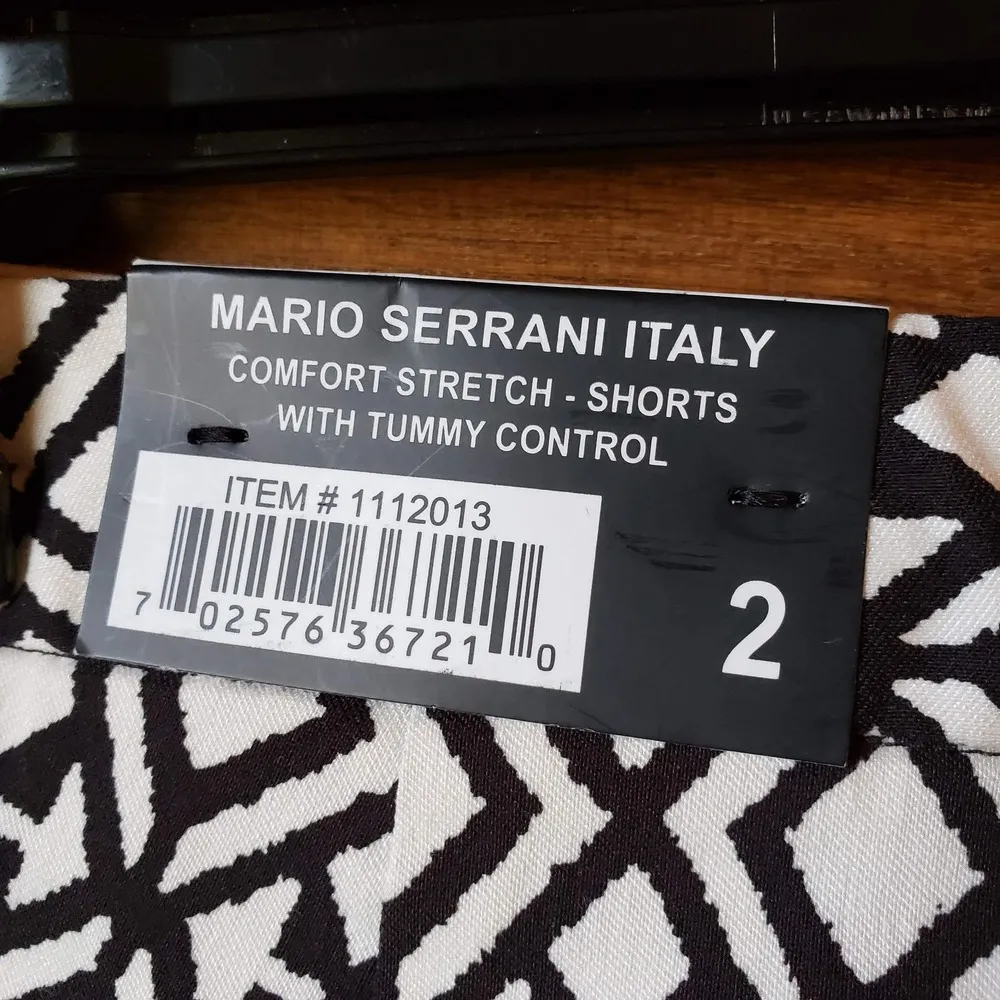 Mario Serrani  Shorts Black White Print Bermuda New 2 - Image 10