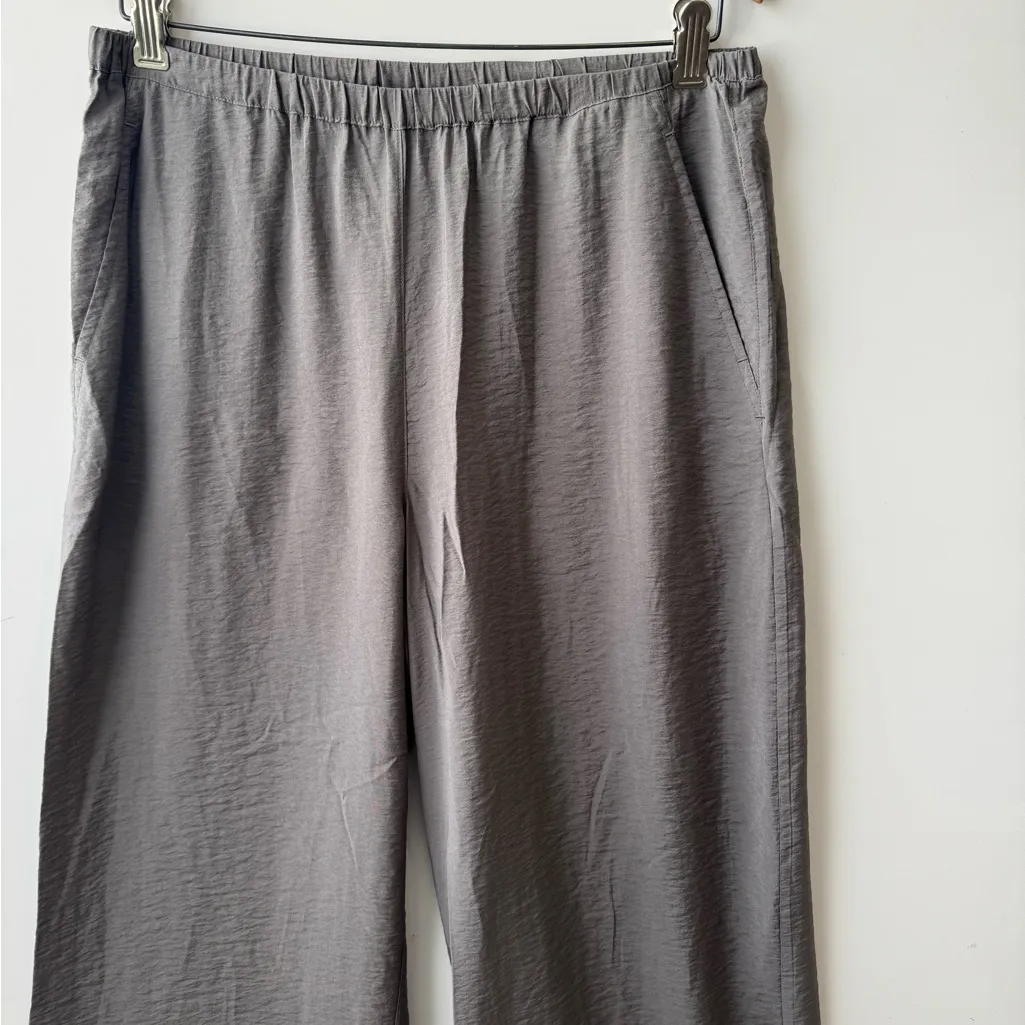 John Mark Wide Leg Lounge Pants Viscose Blend Elastic Waist Gray Size 6 - Image 4
