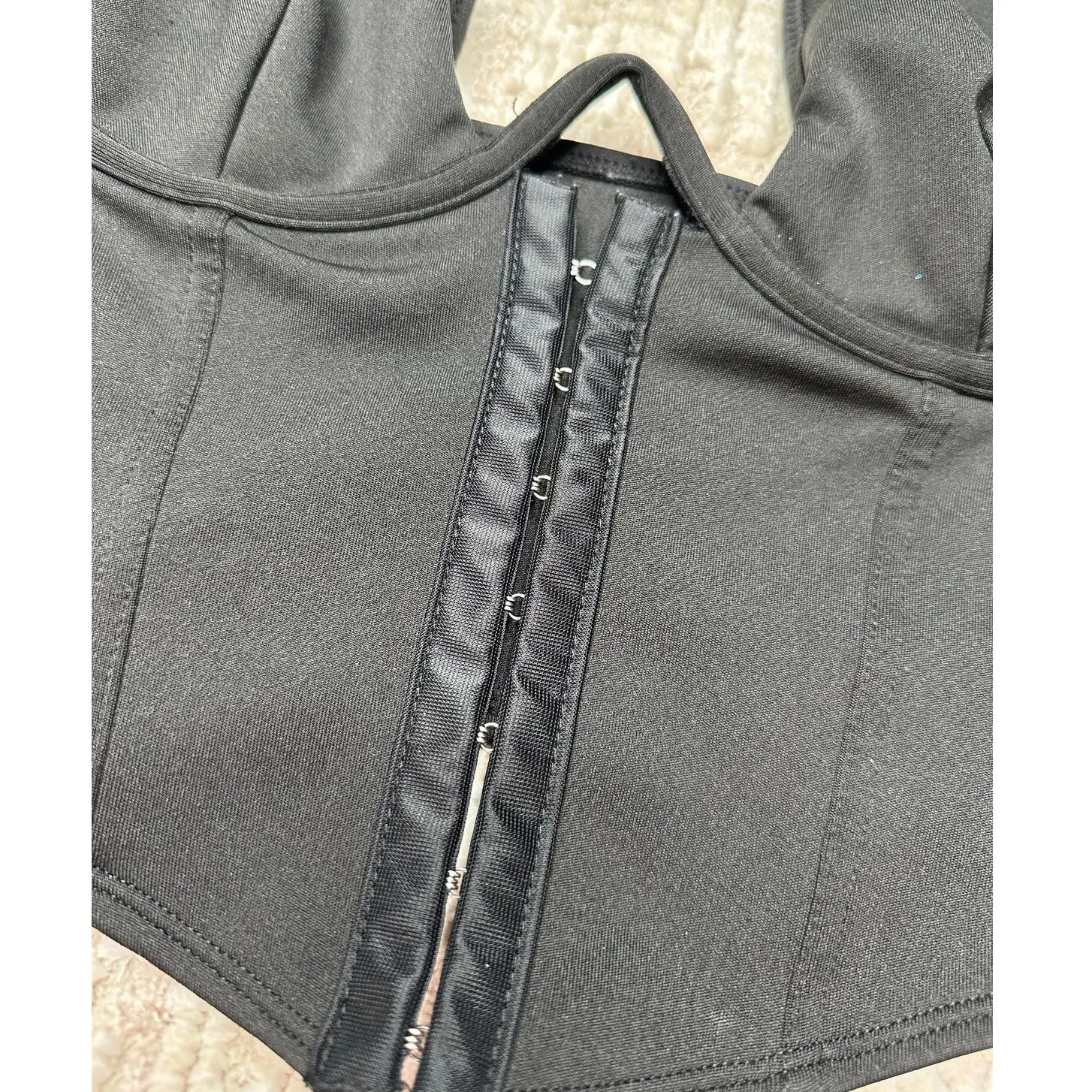 SheIn  Black Deep V Corset Top - Image 6