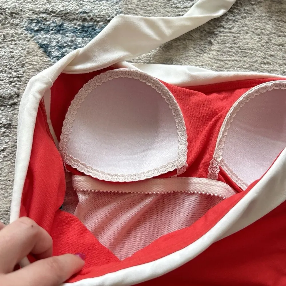 Lauren Ralph Lauren Womens Swimuit Bel-Air One Piece Halter Red Summer Beach - Image 5