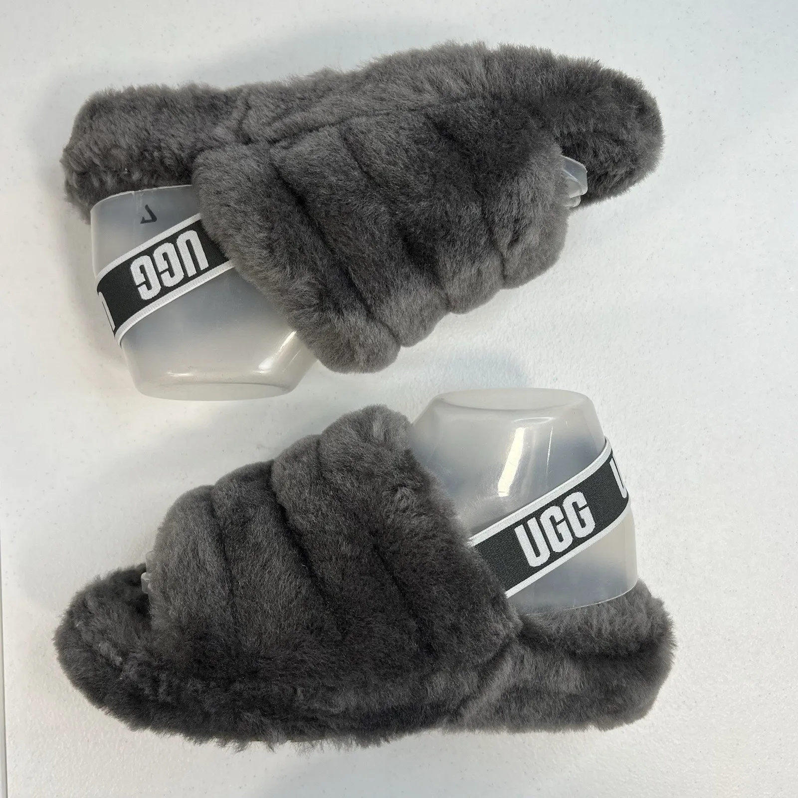 Ugg US 7 Fluff Yeah Slide Slippers Shoes Women Lightweight Platform Gray 1095119 - Image 5