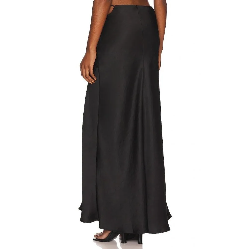 Bec + Bridge Camille Satin Maxi Skirt Black Womens Size 4 - Image 4