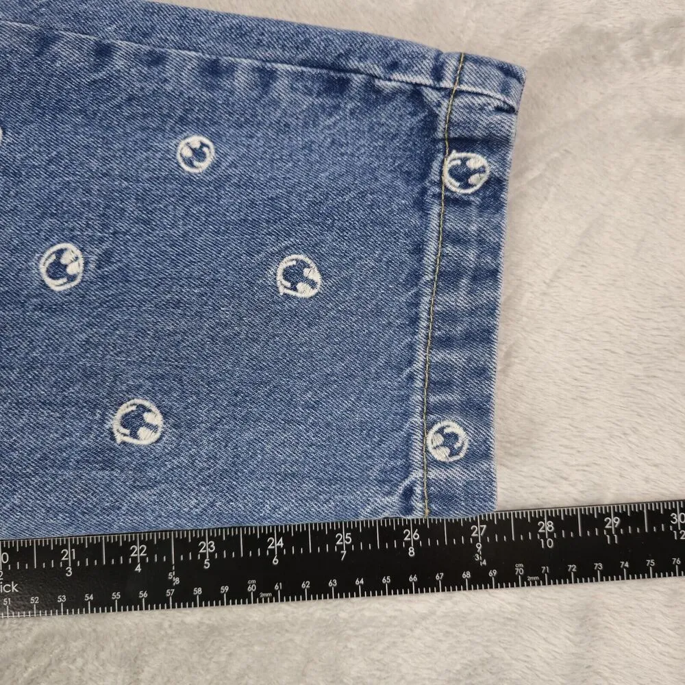 Urban Outfitters BDG Embroidered Smiley Face Denim Jeans Elastic Waist Size S - Image 6