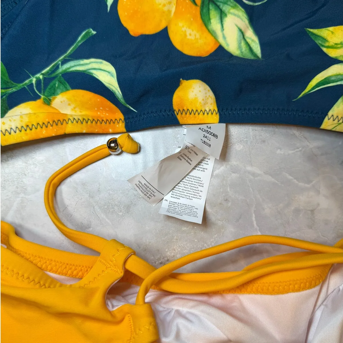 NWT Cupshe Lemon & Sunshine Bikini Sz Medium - Image 3