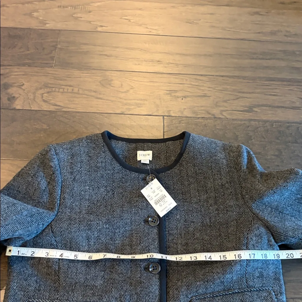 New With Tags JCrew Factory Petite Wool Blend Lady Jacket Sz 8P Black - Image 9