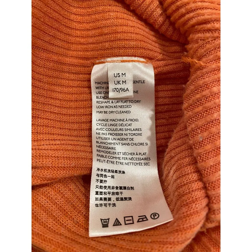 We The Free by Free People Main Squeeze Hacci Sweater Womens Size Medium Orange - Image 7