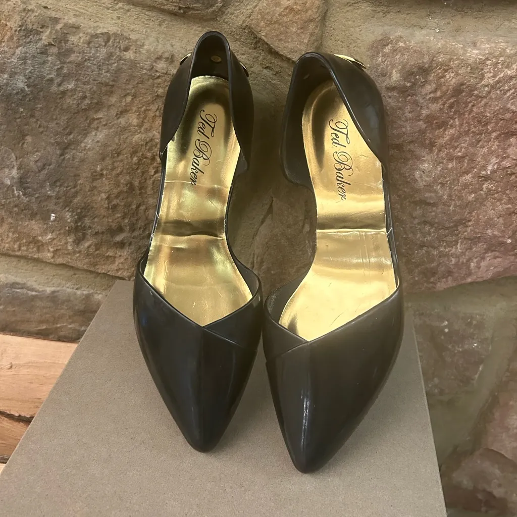 Ted Baker London Black and Gold Women's Shoes size 38 or USA 8 great shape - Image 8