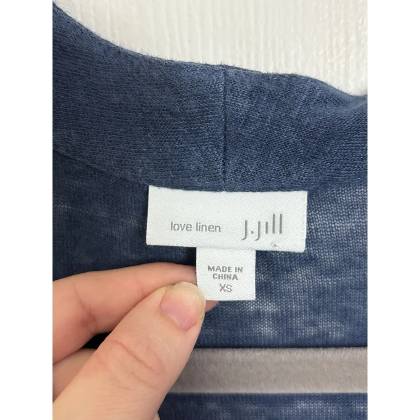 J Jill Love Linen Blue Open Front 100% Linen Cardigan Size XS Boho Coastal Comfy - Image 3