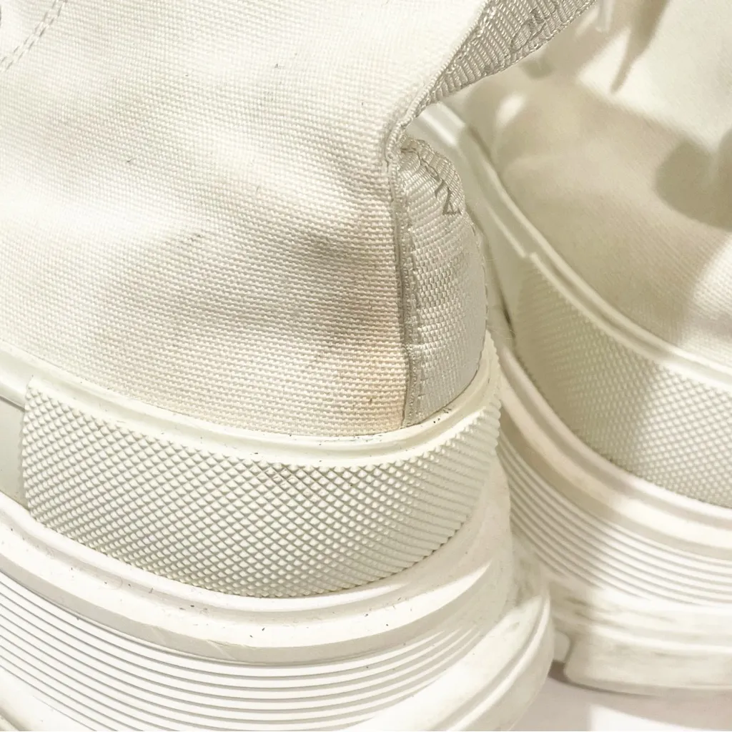 ALEXANDER MCQUEEN‎ Size 8 Tread Slick Canvas Rubber Exaggerated-Sole Ankle Boots - Image 10