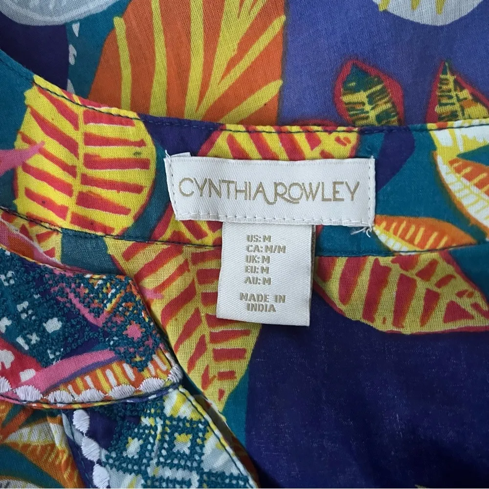 Cynthia Rowley Tropical Print Lightweight Cotton Racerback Tank Top, Sz S - Image 13