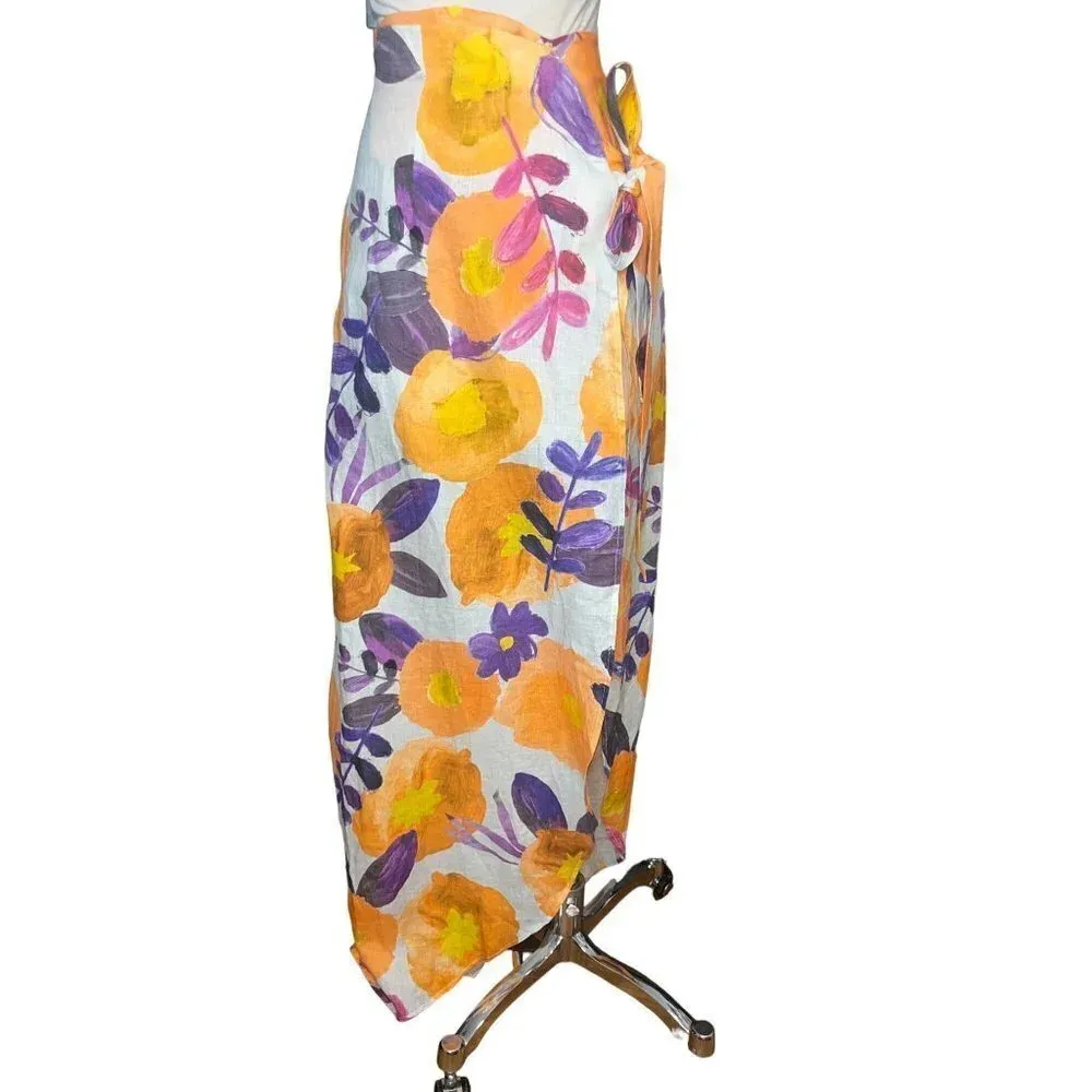 Raisa Vanessa Slit Detail Floral Skirt in Yellow & Purple 36 2 - Image 6