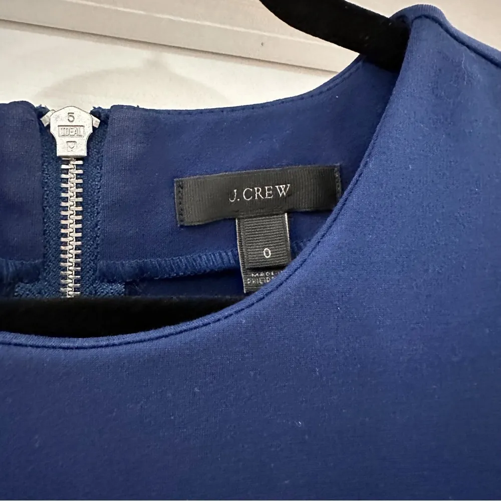 J. CREW STRUCTURED STRETCH Long Sleeve SHEATH DRESS Blue sz 0 - Image 6