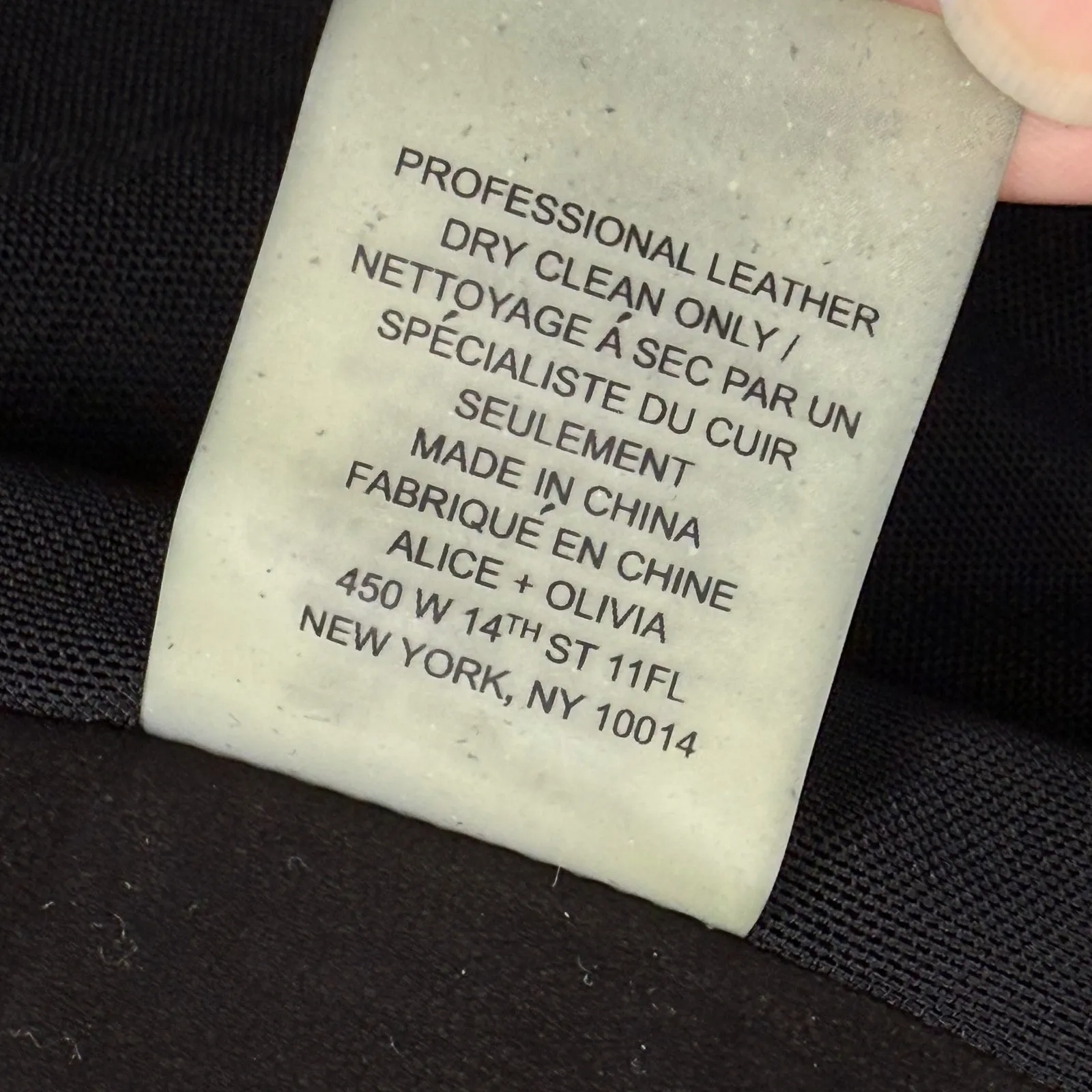 Alice‎ + Olivia Black Lamb Leather wool Combo Drape Front Jacket Blazer XS READ - Image 4