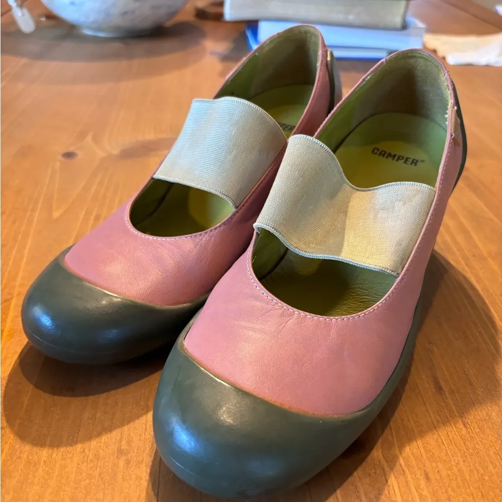 Camper womens leather and rubber sole pump shoes pink/green 38 7.5 Pink - Image 3