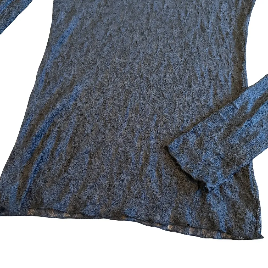 Abercrombie & Fitch Black Sheer Lace Long Sleeve Top Blouse Stretch Sz Small NWT - Image 5