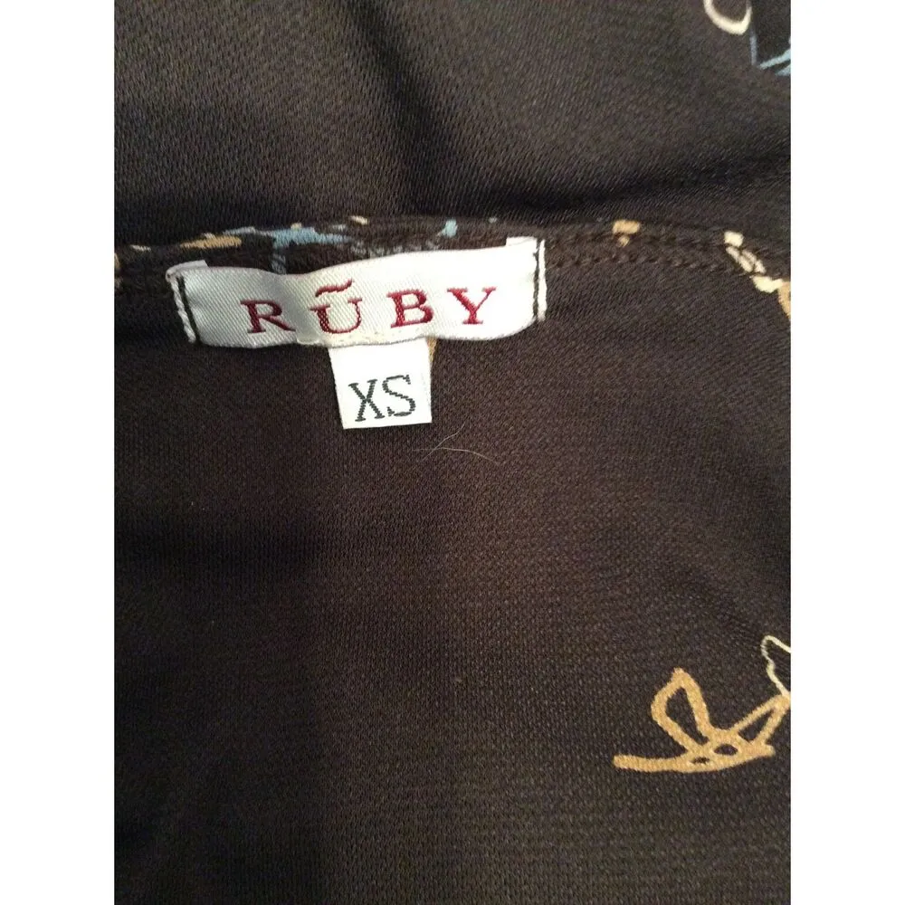 Vintage USA Maxi Dress Ruched Spaghetti Straps Floral Drape Neckline XS Y2K - Image 4