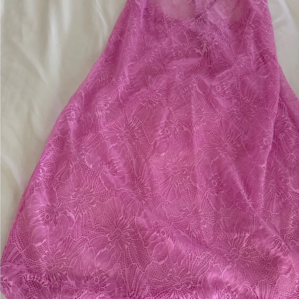 Victorias Secret Sheer Lace Slip Dress Floral Pink See Through Sexy - Image 4