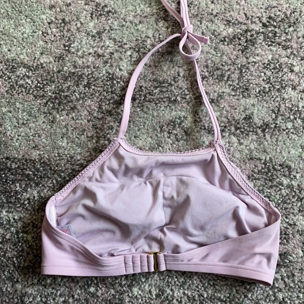 Xhilaration Women’s Purple Crotchet Halter Swim Two Piece Bikini Top D/DD - Image 3