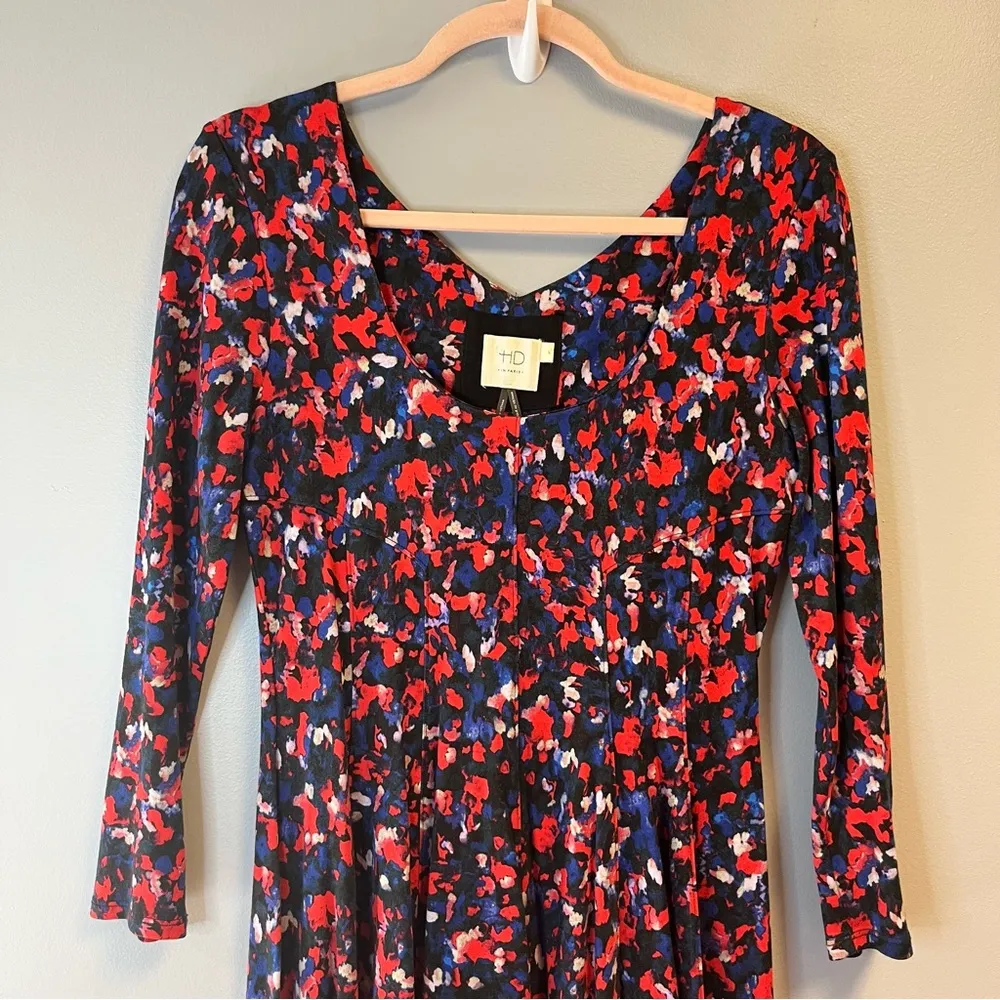 HD in Paris Anthropologie Dress Floral Long Sleeve Swing Dress SP GUC Pullover - Image 3
