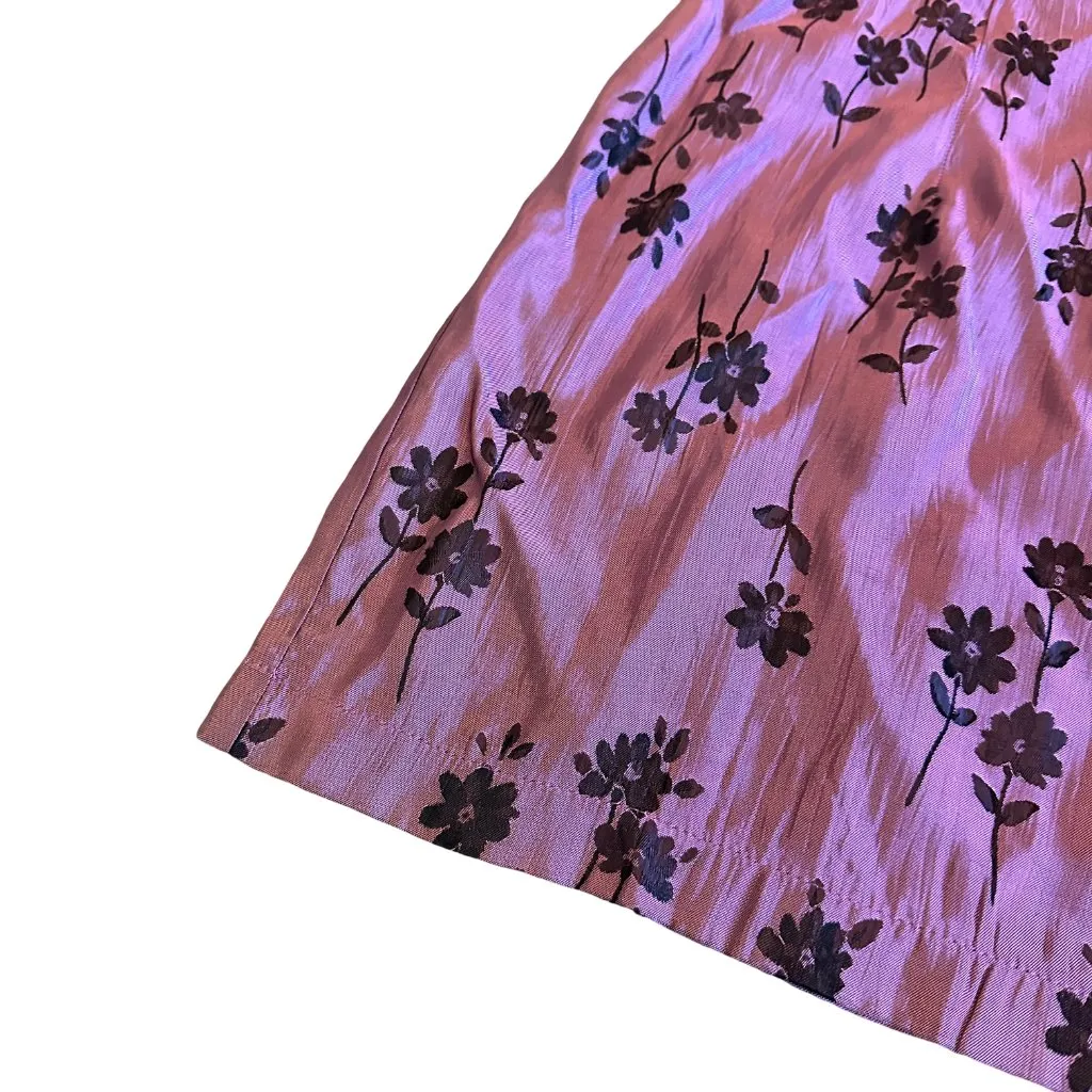 Dawn Joy Retro Y2K 2000s Sheath Mini Dress Floral Print Party Size Medium NWT Purple - Image 5