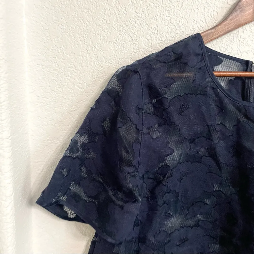 Cato Womens Shirt Blouse Blue Floral Lace Short Sleeve Plus Size 18/20 - Image 5