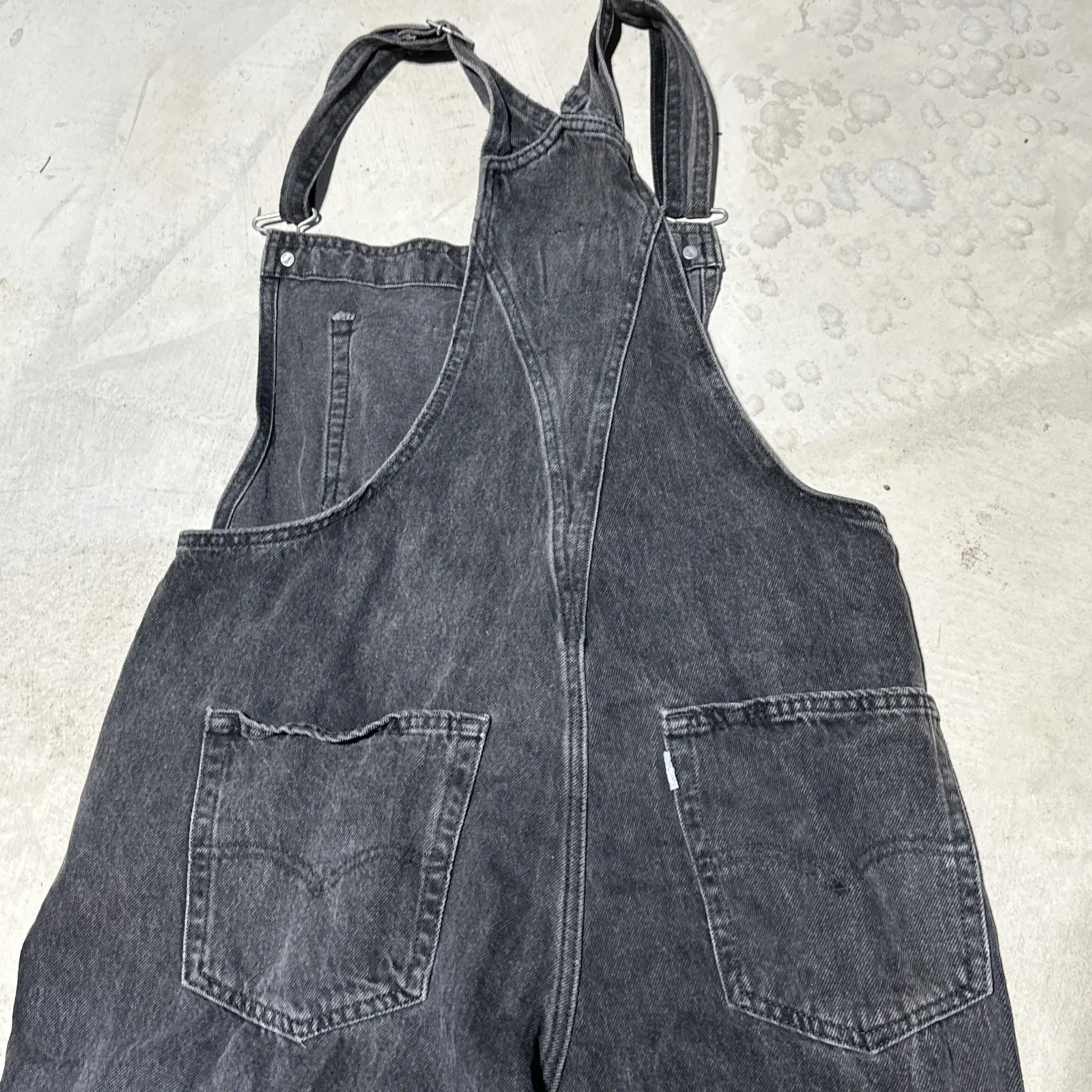 Vintage Levi's SilverTab Women's Medium M Overalls Bib Straight Black Denim Y2K - Image 11
