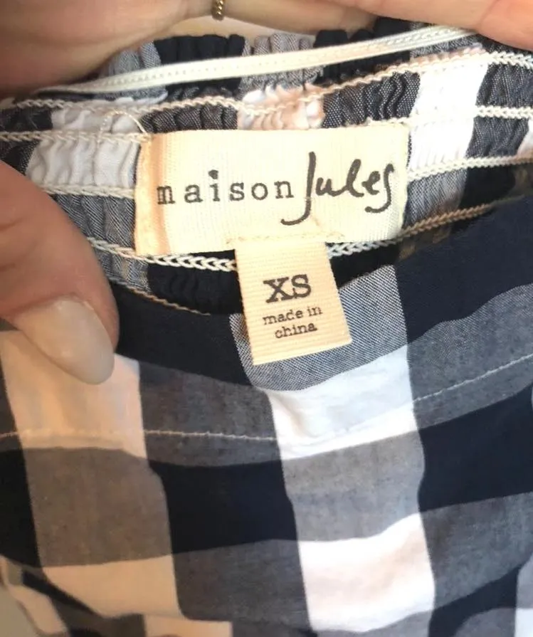 Maison Jules Blue + White Checkered Tank - Image 3