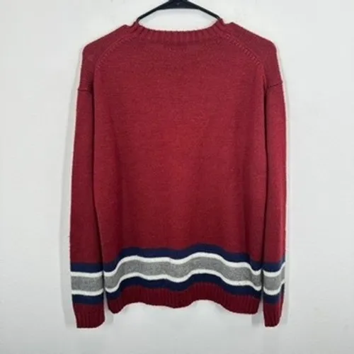 Vintage Coca Cola Red Star Sweater Knit Long Sleeve Crew Neck Retro Classic Red Size M - Image 6